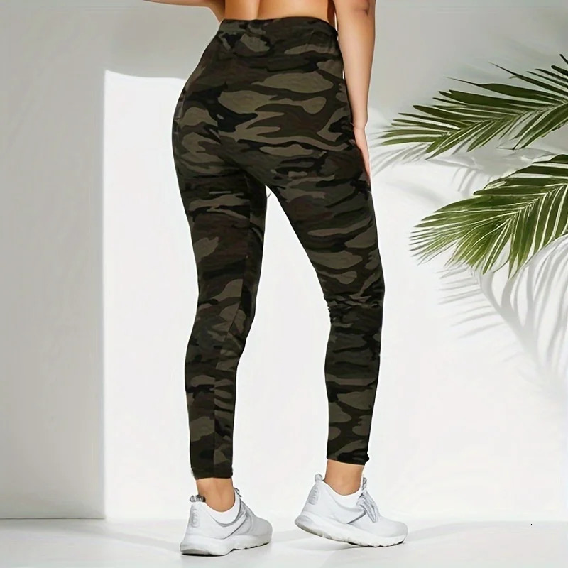 Camouflage Printed White Gray Sexy Womens Leggings Sports Jacket Tight Pants High Elasticity Slim Fit 250304