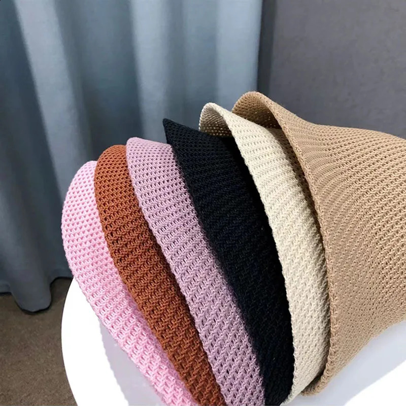 Women Bucket Hat Summer Hollow Out Thin Breathable Sun Hat Female Beach Panama Cap Fold Outdoor Japanese Lesure Fishierman Cap 250305