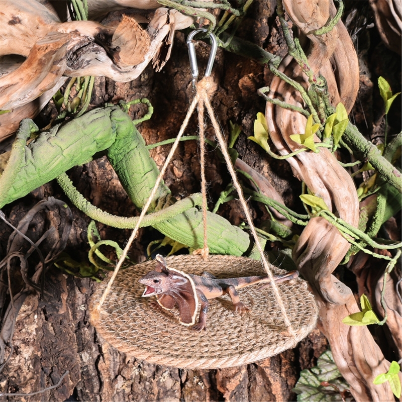 Woven Reptiles Hammock Climbing and Resting Place Hanging Bed for Lizards and Small Animal Easy Install for Terrariums