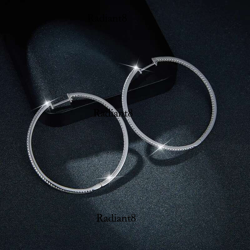 0.74-5.6CT Fashion Full Dia Hoop for Women Original Sterg Sier Women's Moissanite Earrings 2025