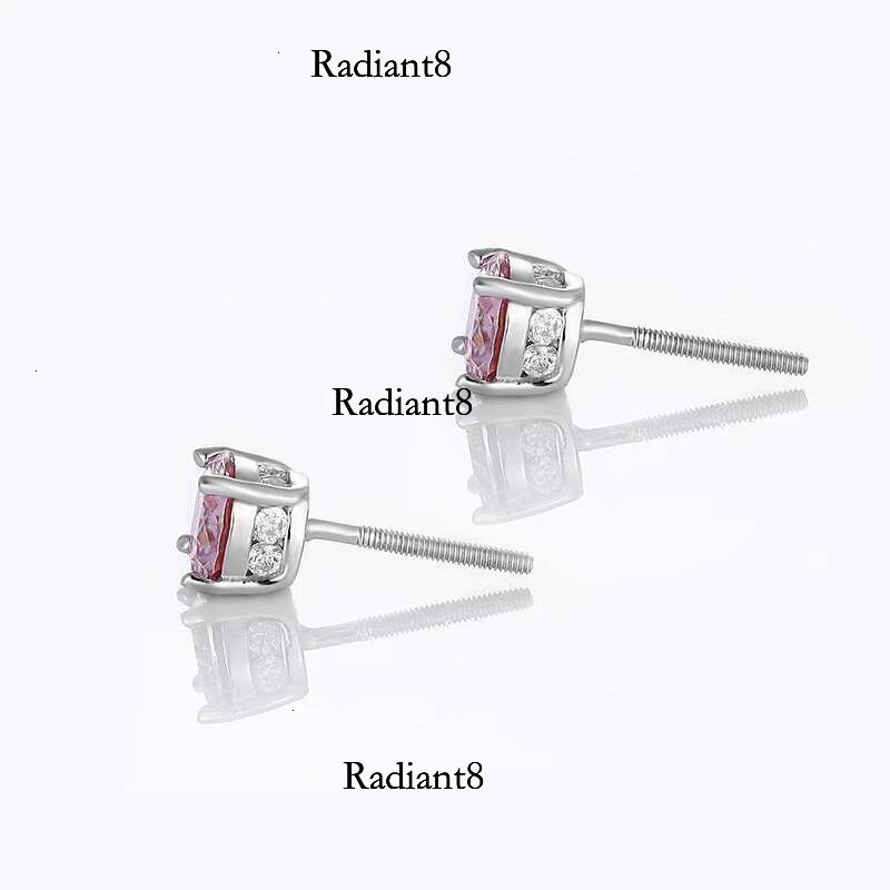 TBCYD 0.3-2CT Multicolor Moissanite Screwback Earrings For Women S Sier Classic Four Claw Ear Studs Wedding Jewelry