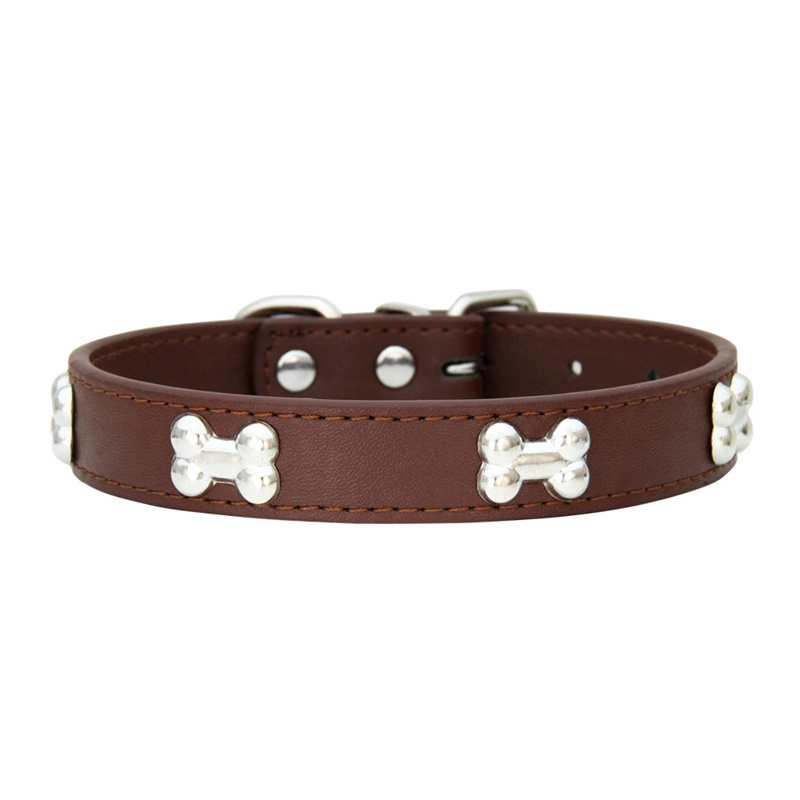Pet-Friendly Premium Bone Leather Dog Collar Versatile Design for Cats and Various Breeds of Dogs