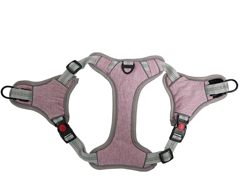 Dog Harness No Pull with 2 Leash Clips, Durable and Breathable Adjustable Soft Padded, Three Sturdy Safety Buckles Pet Harness with Easy Control Handl