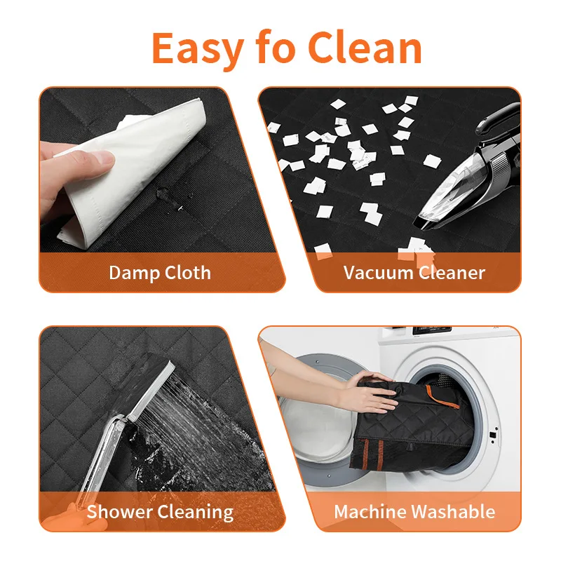 Black 600D Heavy Duty Scratch Proof Nonslip Soft Dog Hammock for CarTruck Back Seat Extender for Dogs Dog Car Seat Cover