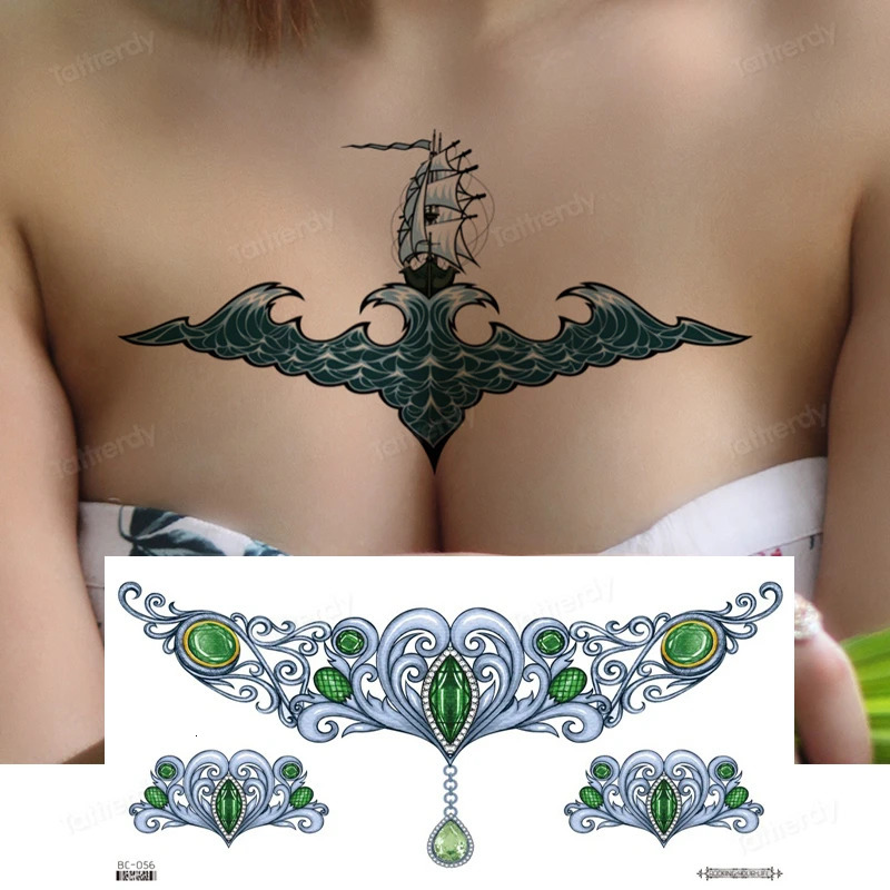 Waterproof Temporary Tattoo Stickers Butterfly Wings Flash Female Waist Chest 250219