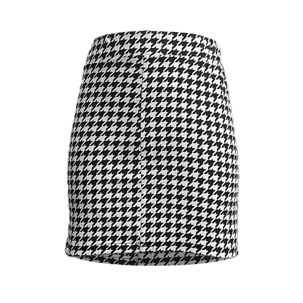 3 sexy slim plaid print Women's hip mini soft short A-e skirt