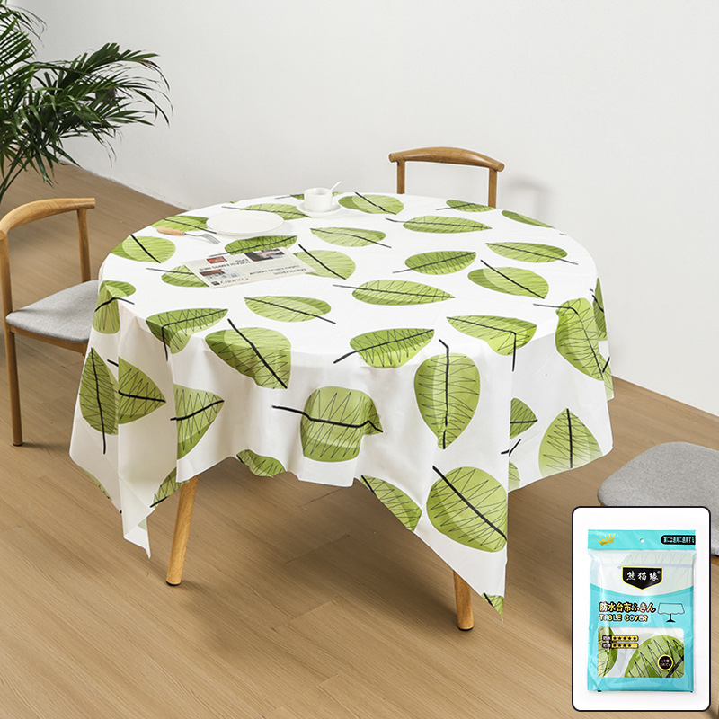 Portable Pastoral Style Disposable Plastic PE Square Thickened Tablecloth