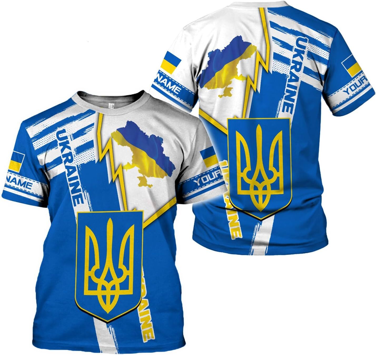 Mens T shirt Personalized Name Ukraine Shirt 3D, Ukraine Tshirt Unisex for Men and Women, Customized Ukrainian Multicolor Casual tops summer clothes