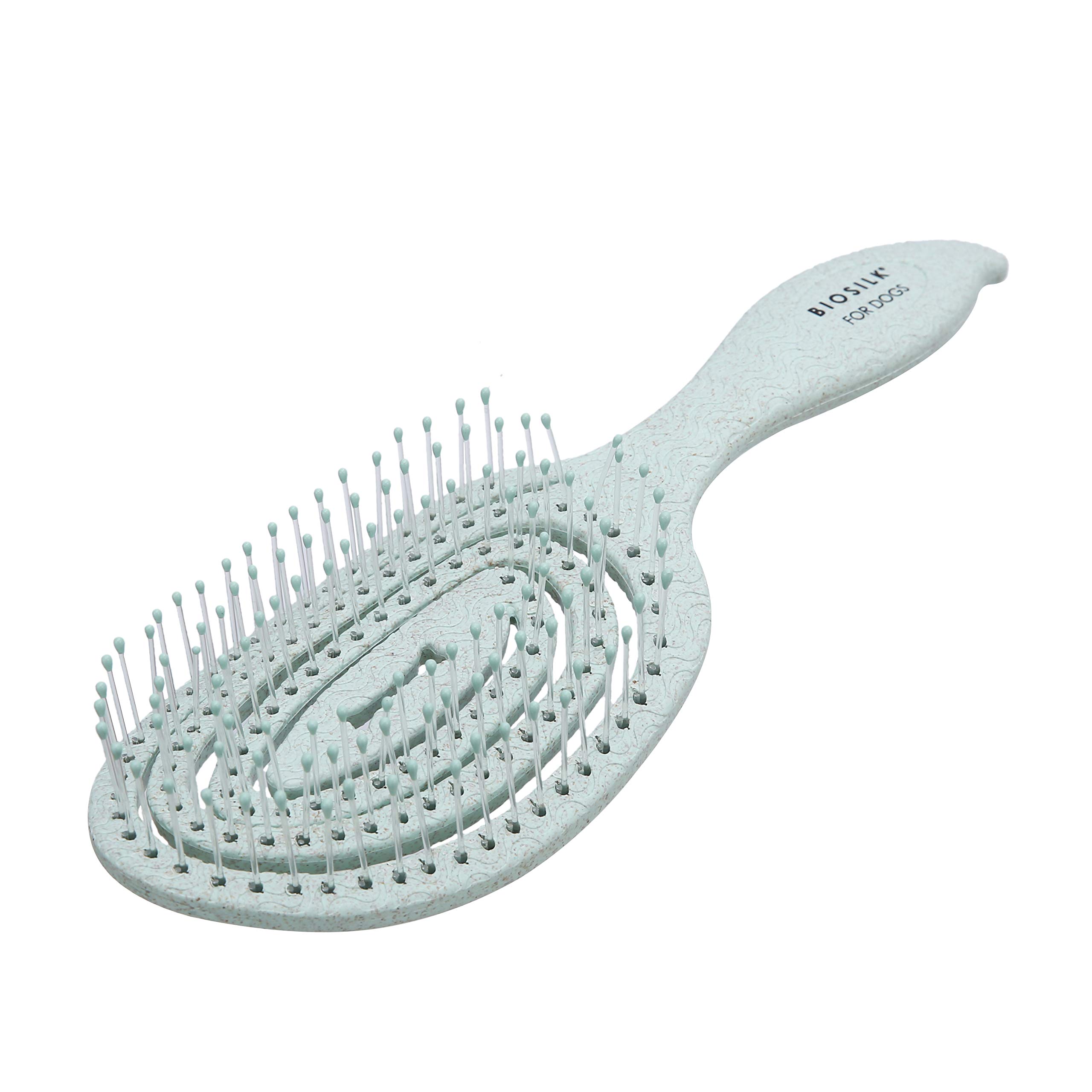 Durable and Gentle BioSilk Pin Brush for Dogs - Effective Detangler with Sturdy Ergo Handle, Ideal for All Coat Types