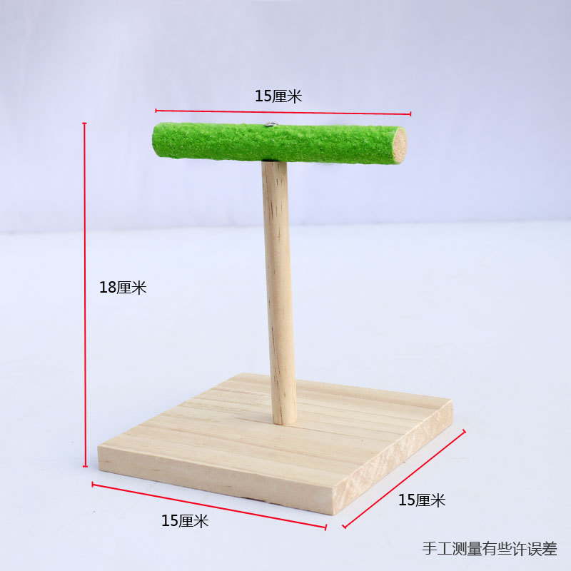 T-Shape Birds Parrots Hardwood Bird Standing Pigeon Perch Parrot Chewing Bird Stick Toys