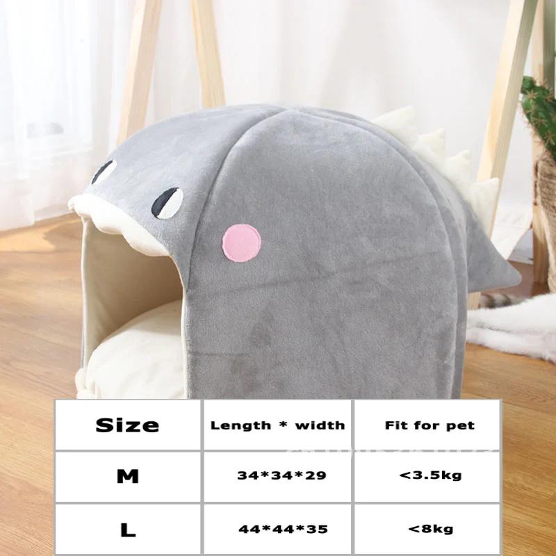 Shark cave cat house pet bed tent lounge chair warm basket mat bed mat dog puppy kitten house cozy cat dog supplies for