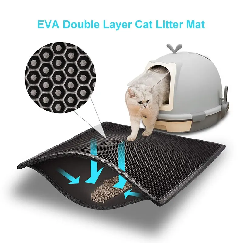 Double Layer EVA Cat Litter Pad Waterproof Non-slip Sand Basin Filter Kitten Dog Washable Mattress Floor Mat Pet Clean Supplies