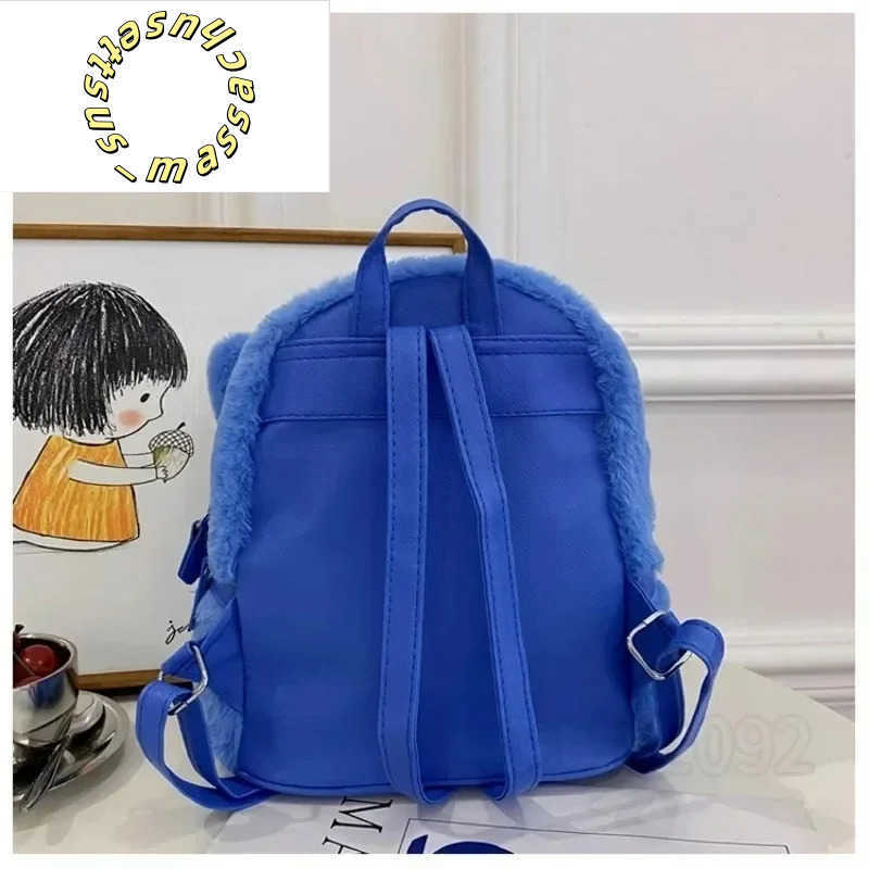 Backpacks Hot Plush Backpack Kawaii Cartoon Stitch Large Capacity Student Schoolbag Cute Anime Pink Kindergarten Bag Kid Girl Gifts Y250305P09T