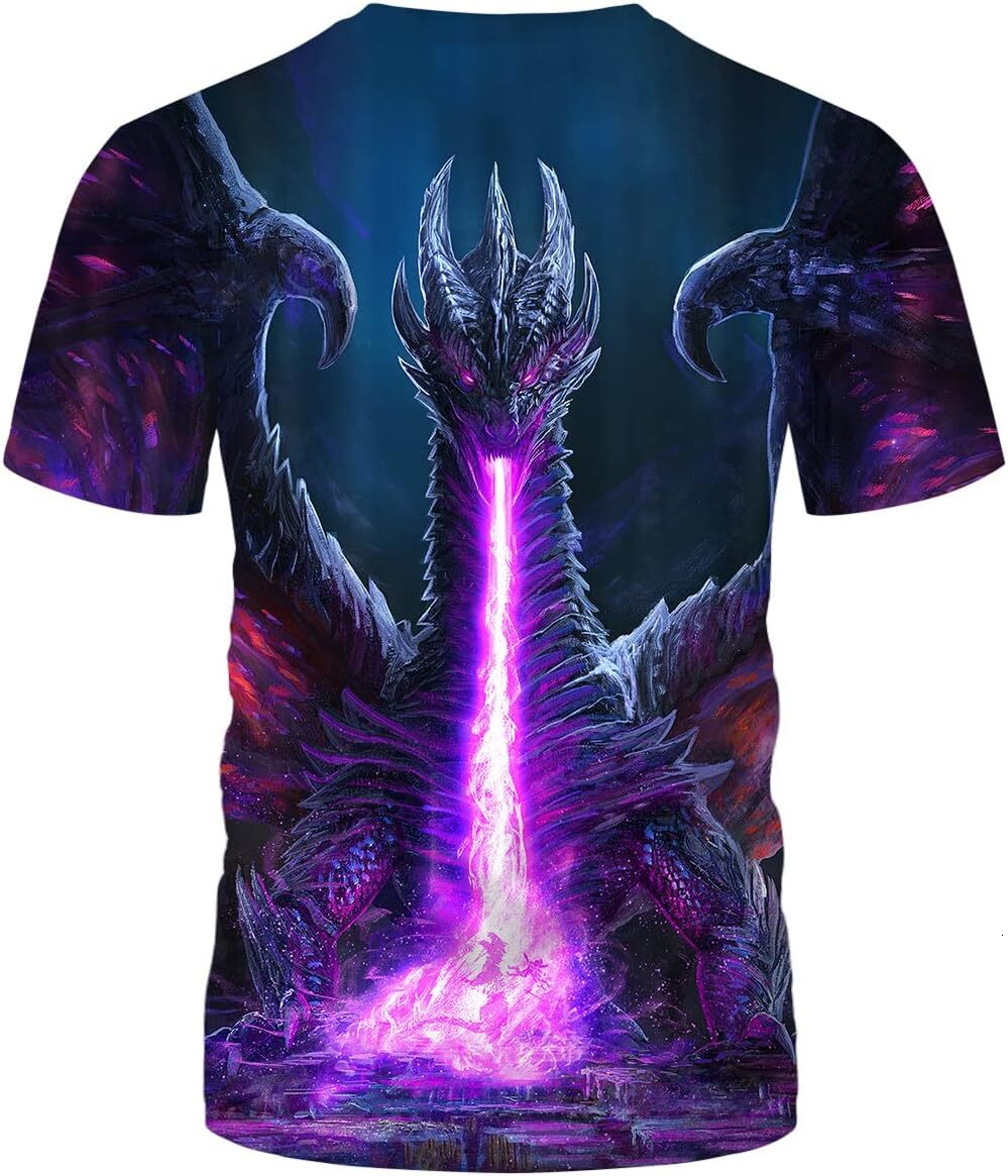 Mens T shirt Cool Graphic T-Shirts 3D Print Dragon Novelty Fashion Tshirt for Mens tee Casual tops summer clothes animal print