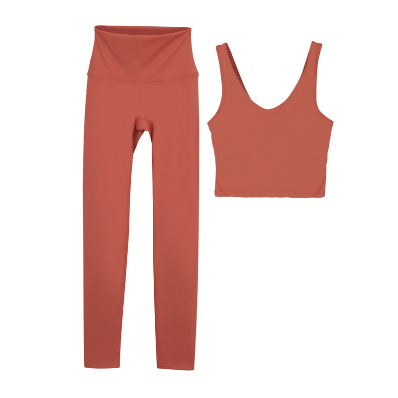 2025 New Women Yoga Bra set Summer leggings U-shaped No Steel Ring Built-in Chest Pad Sports Bra for Women Sleeveless pants Top Bras