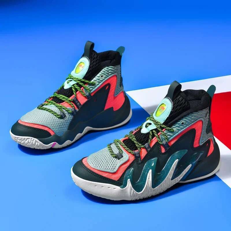 Top-quality Basketball Men Chinese Style Chunky Sneakers Outdoor High-top Sports Fashion Flame Design Walking Shoes free shipping shoes