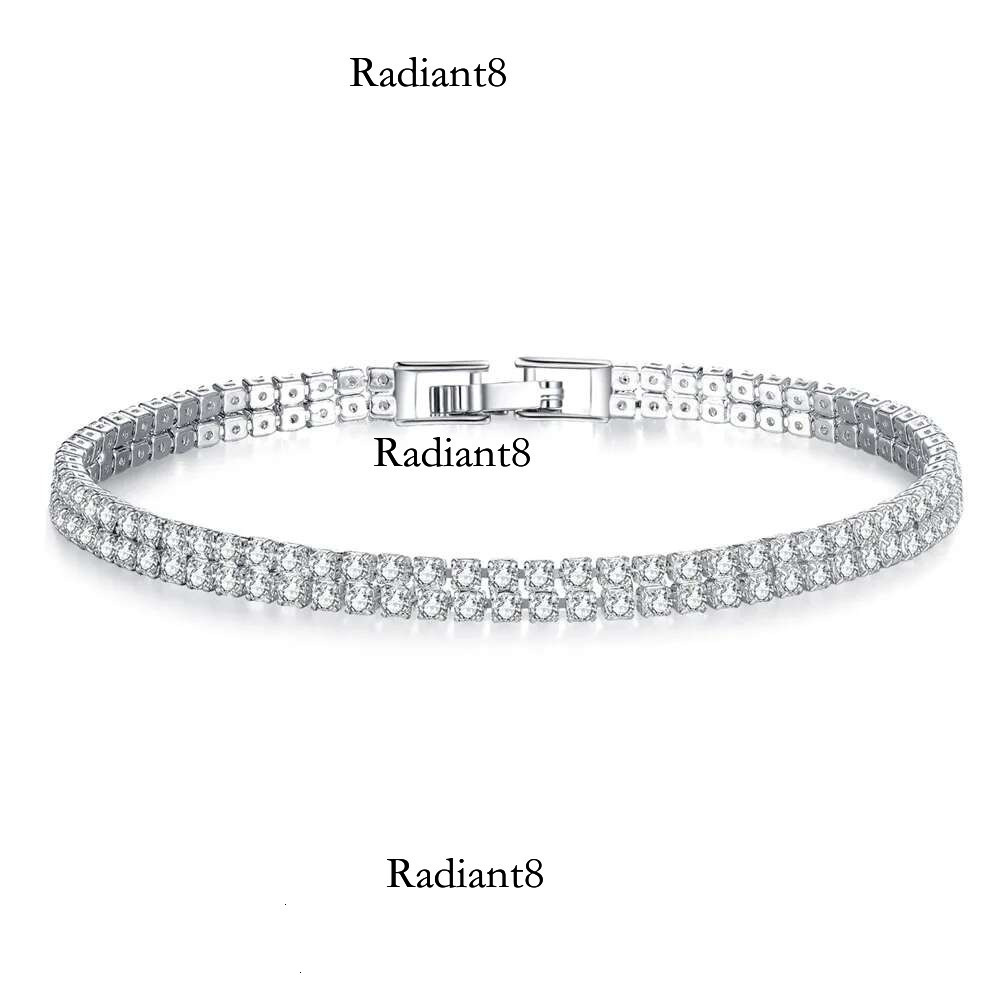 19CM Charm Sapphire Emerald Gemstone Tennis Jewelry Women's Fashion Bracelet Party Gift