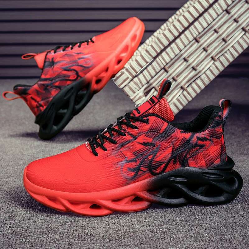 Running Mesh Breathable Flat Cushioning Soft Comfortable Sneakers Outdoor Gym Trendy Casual Jogging Shoes for Men