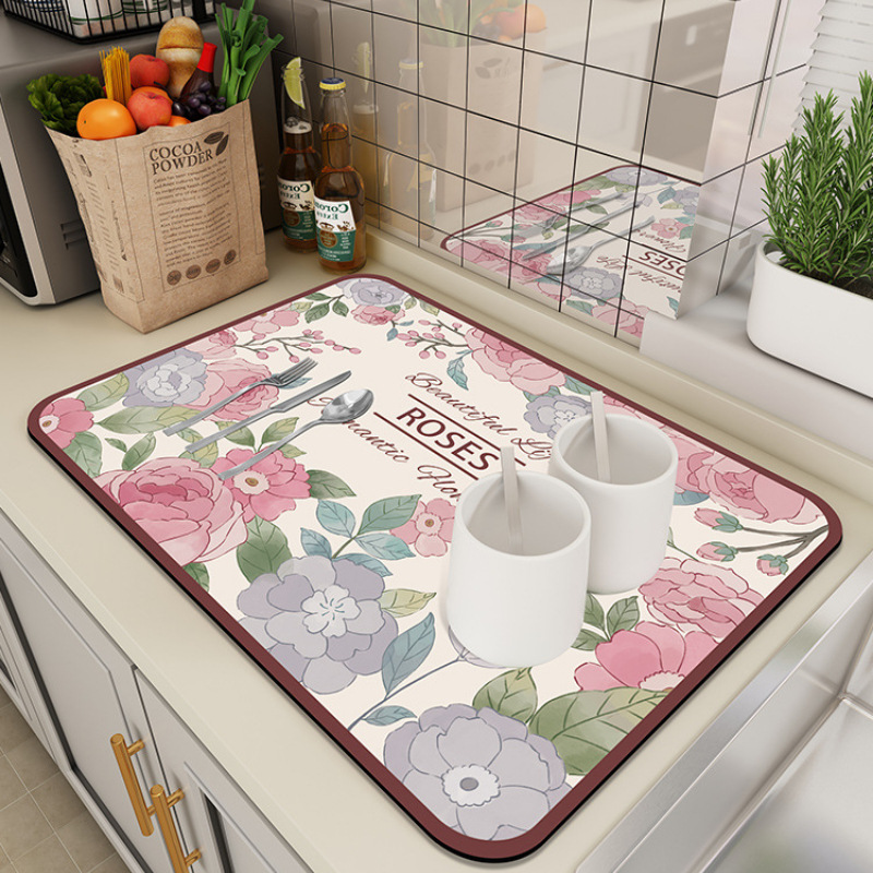 Kitchen drain pad countertop diatom mud absorbent pad dishes water control pad coffee machine pad PWSD01