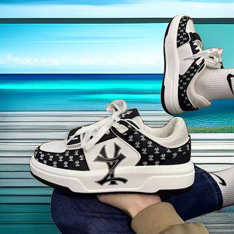 2025 Designer Wearing Lulang and increasing the height of thick soles, Instagram style, niche letter design shoes for men, ulzzang, contrasting colors