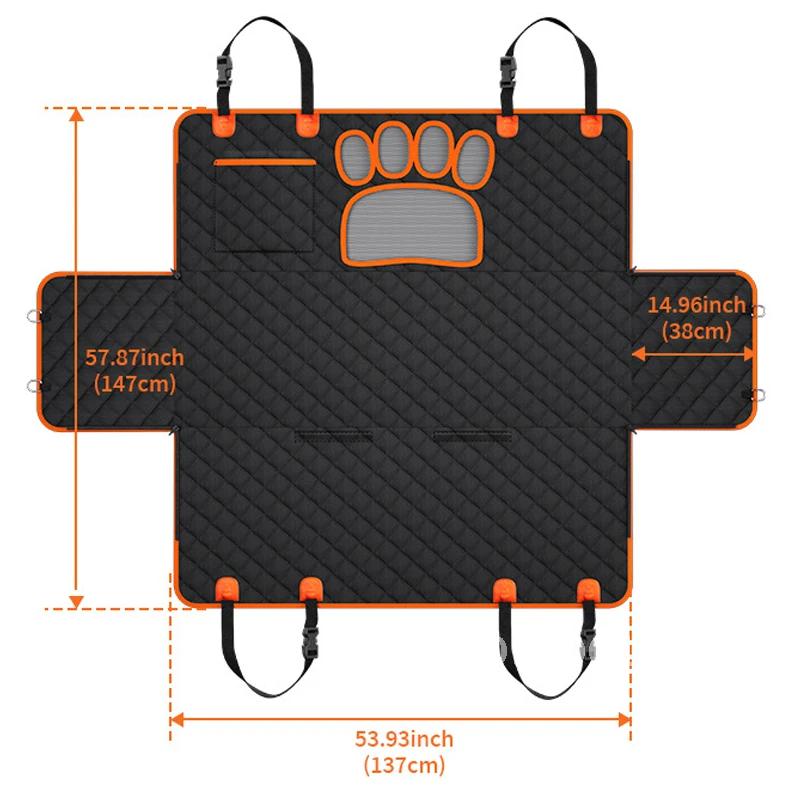Dog Car Seat Cover Waterproof Mesh Cat Carriers Travel Mat Hammock Door Pet Side & Window Visual Protec Car Seat and with Zipper