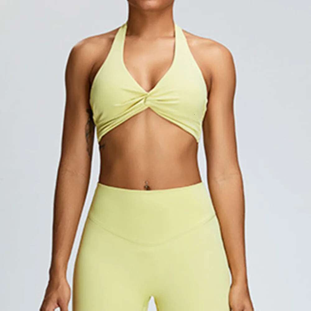 Sports Sexy Women Halter Top High Support Push-Up Open Back Wear Fiess Bras Yoga Workout Underwear Backless Bra Kl-My