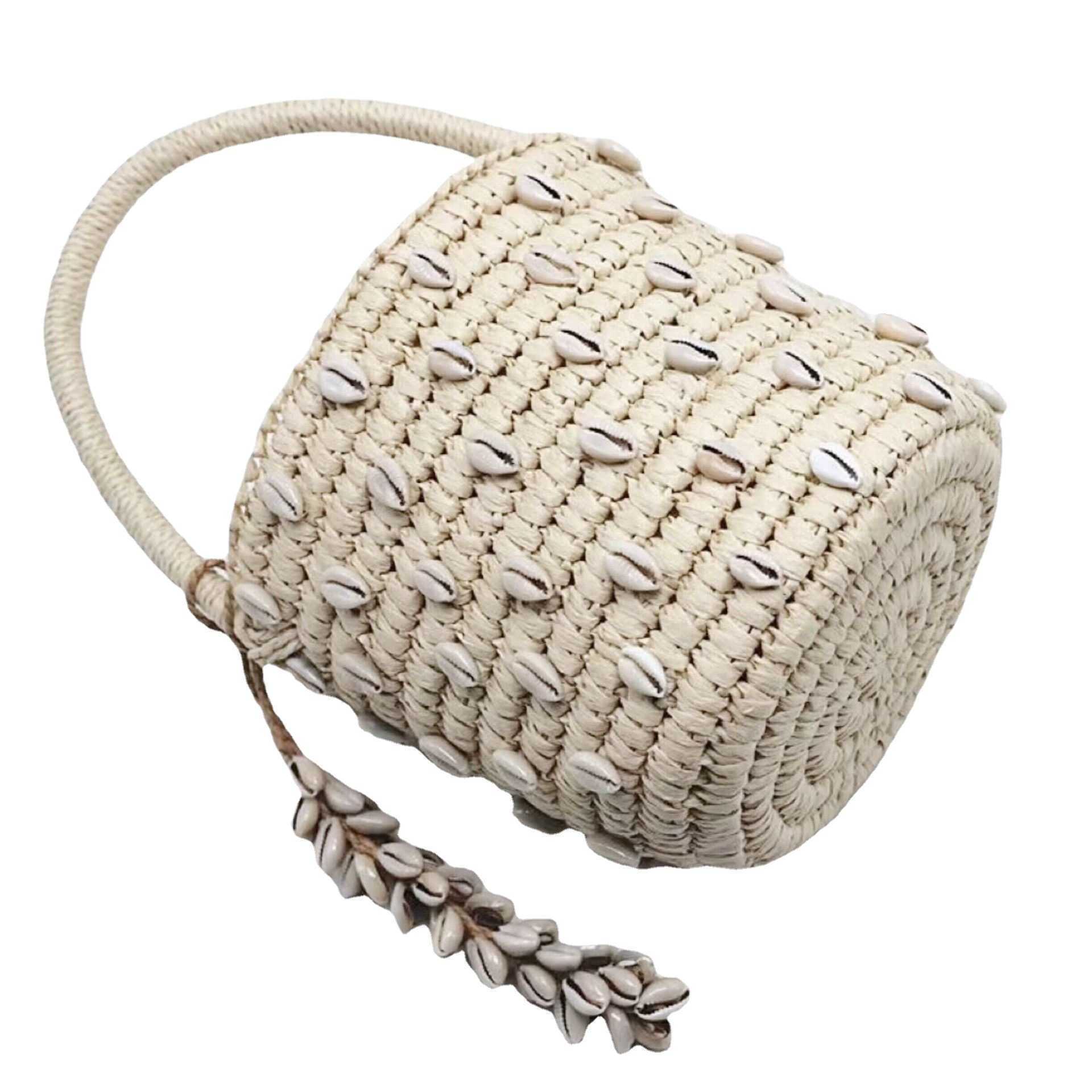 Shell Grass Woven Bag Handheld Women's Bag Summer Beach Bag Hand Woven Bag 250315