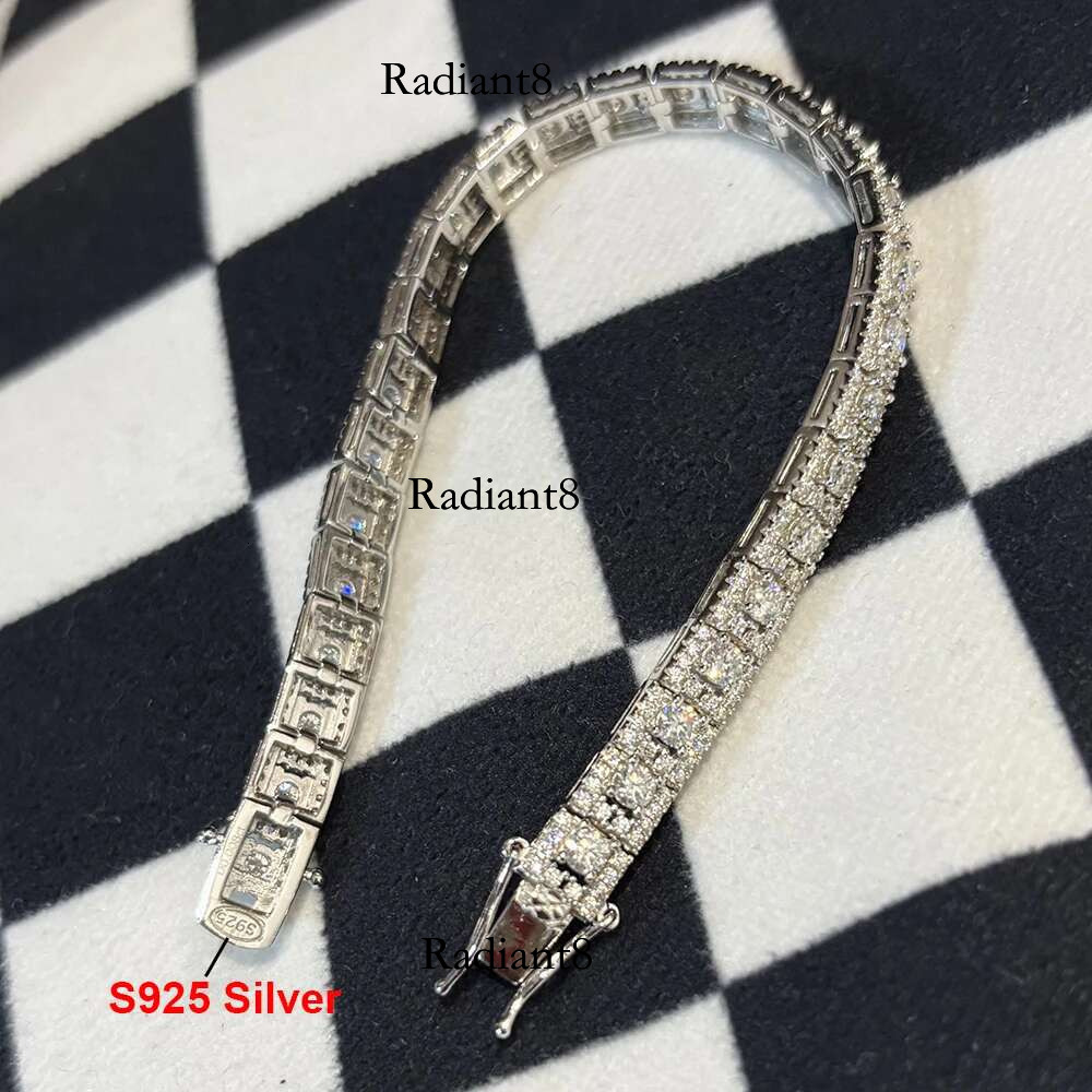 3mm Moissanite Tennis Bracelet for Women Men D Color Lab Dia Sterg Sier Wedding Bridal with GRA Certificate