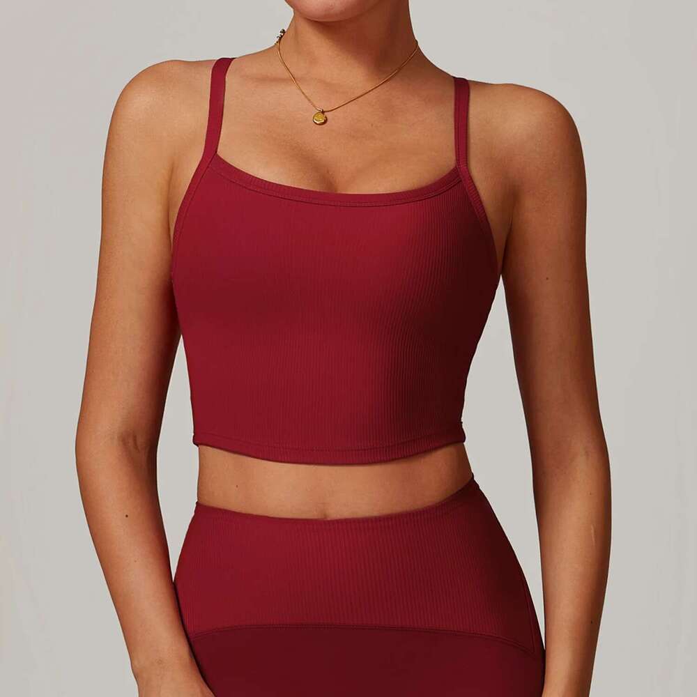 Sports Ladies Sexy High Support Impact Women's Yoga Underwear Ribbed Running Fiess Padded Bralette Push Up Workout Bra Kl-My