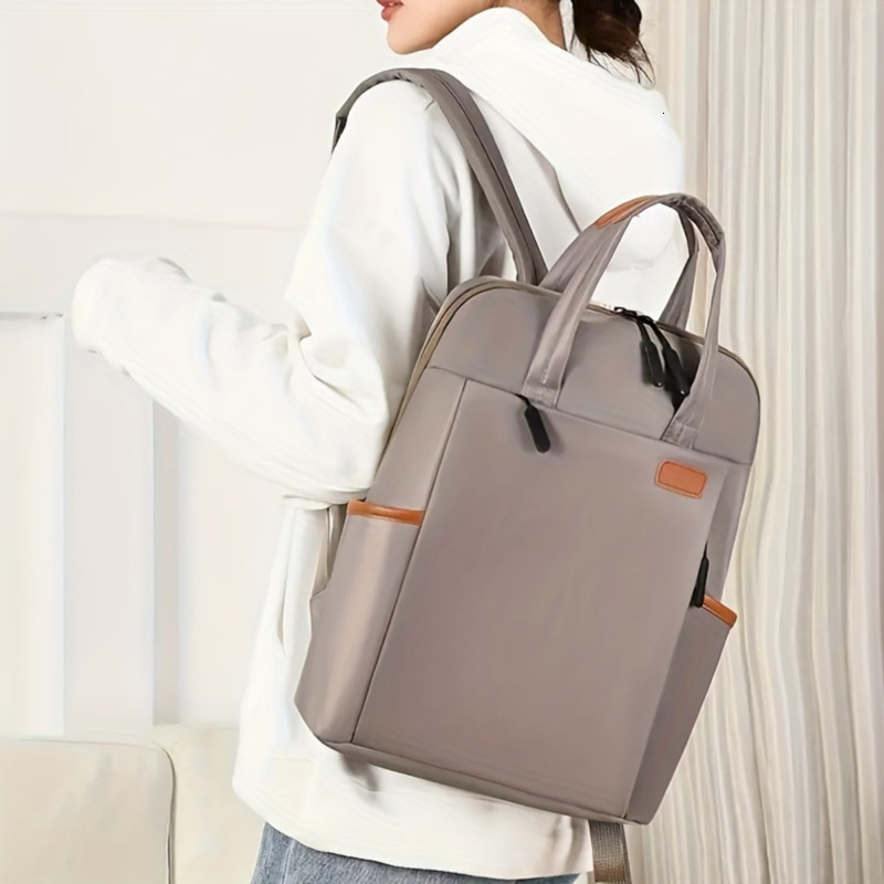 Ship from US MultiPocket Large Capacity Preppy Backpack Oxford Lightweight Laptop Campus Daypack Business Travel Bag 250304FBB
