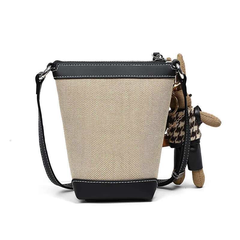 Mobile Phone New 2024 Crossbody Female Canvas Bucket Bag Autumn And Winter High-Grade Lightweight Bags