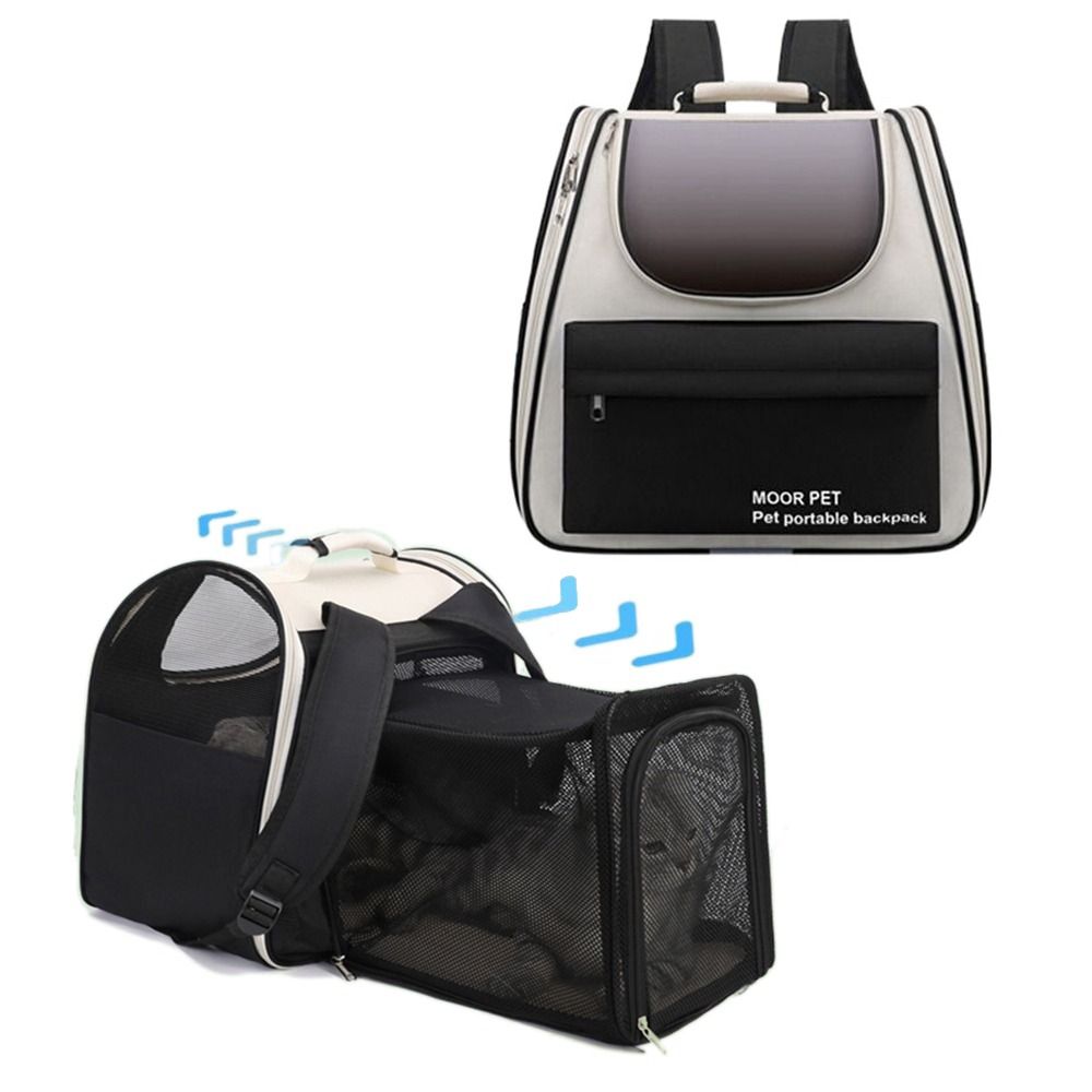 Expandable Pet Backpack Carrier Portable Breathable Dog Carrier Bag Zipper Creative Pet Carrying Backpack for Cats Puppy