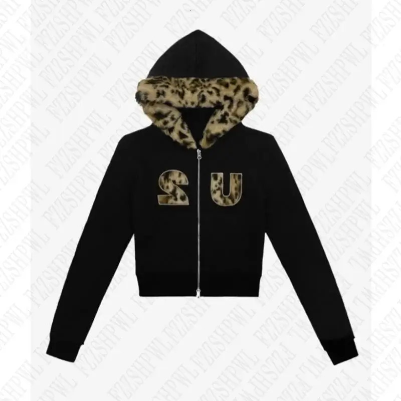 Y2K Women Leopard Print Hoodies Clothes Hip Hop Graphic Punk Aesthetic Gothic Fashion Vintage Zip Up Hoodies Streetwear EMO Girl 250304
