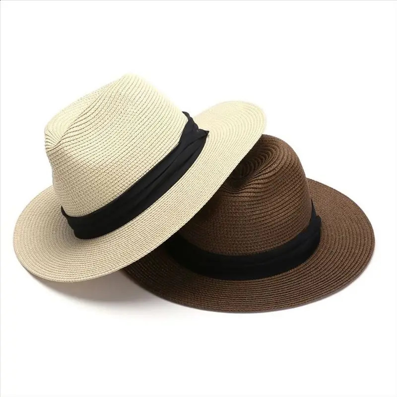 Big Head Panaman Straw Hat with Foldable Straw Woven Hat Plus Size 60-64cm Men Jazz Top Hat Sun Protection Sun Shading Hat 250303