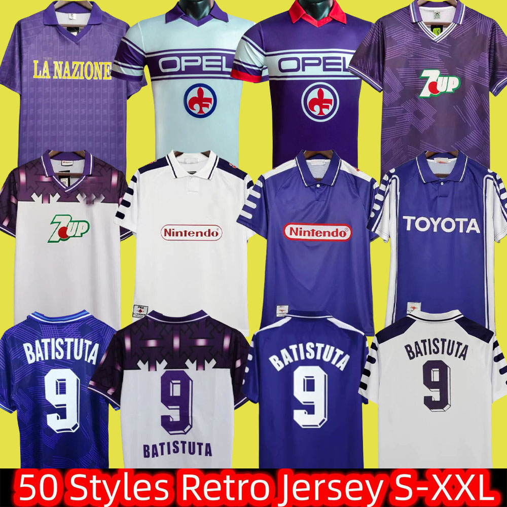 1995 1996 Retro classic Fiorentina Soccer jerseys Sweatshirt 1989 90 91 92 93 97 98 99 BATISTUTA R.BAGGIO DUNGA Retro Fiorentina Football shirt chandal futbol