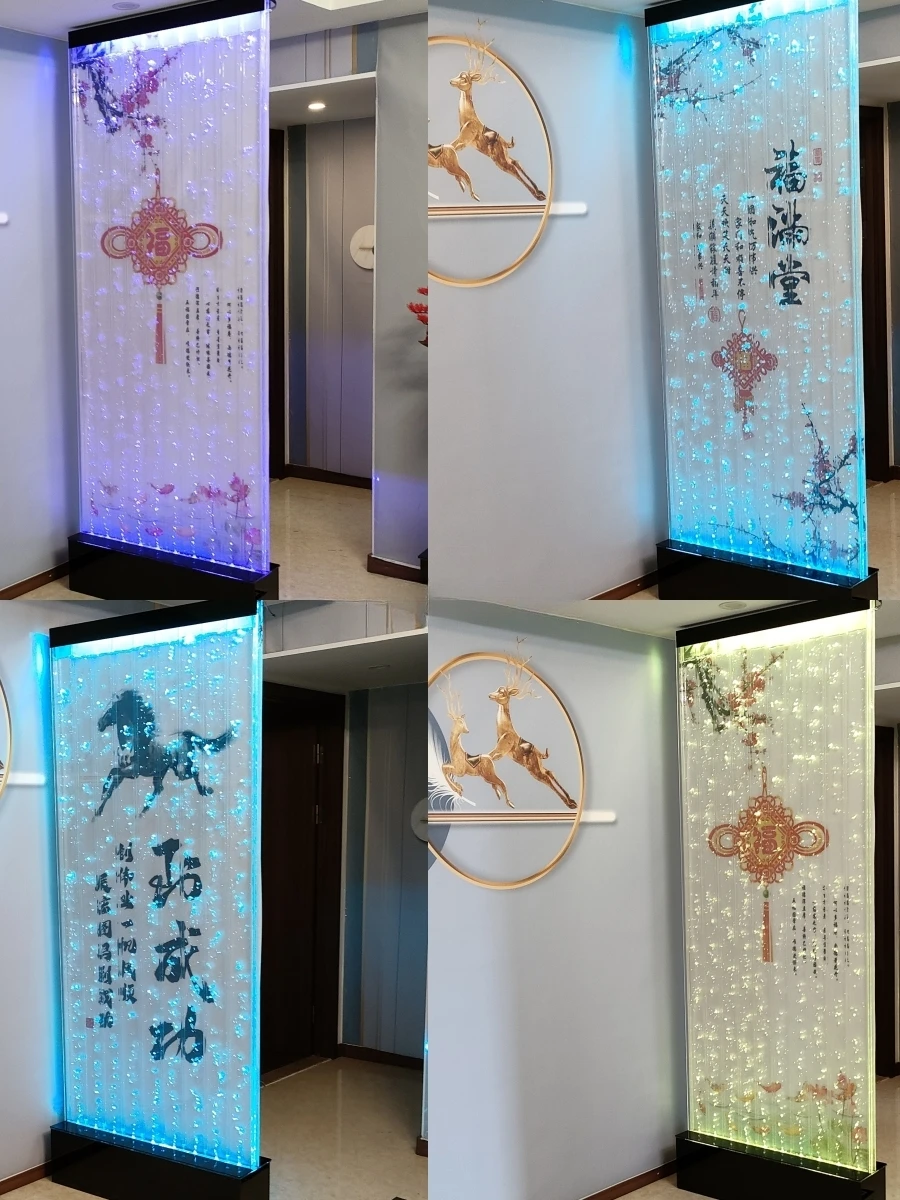 Large Bubble Screen Wine Cabinet Water Curtain Wall Partition Decoration Living Room Fish Tank Flow Bath Curtain Ornaments