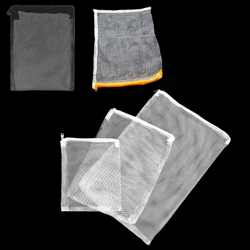 5Pcs Aquarium Filter Net Bags Reusable Fine Filter Media Bags With Zipper For Fresh Saltwater Tanks Aquarium Fish Tank Filter