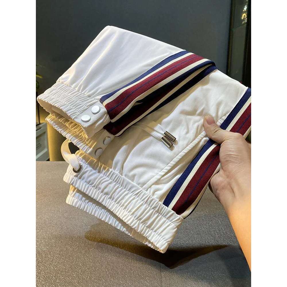 Thin And Soft Track Sweatpants Men's Summer Cool Quick-Drying Casual Silky Breathable Ankle Length Jogger Pants