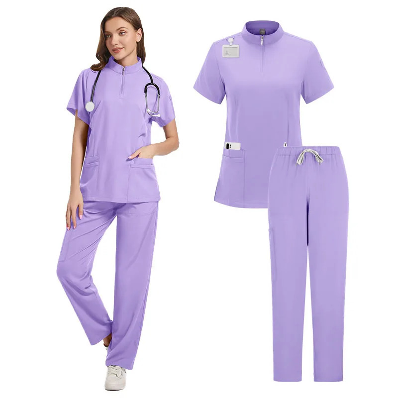 Unisex Uniforms Men Women Nursing Clothes Beauty Costume Nurse Scrubs Sets Doctor Dentist Workwear Clinical Tops Pants 250304