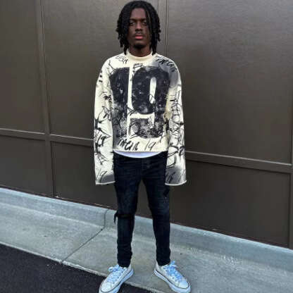 Personalized Street Trendy Brand Digital Printed Pattern T-shirt Men Y2K Hip Hop Gothic Style Hoodie for Women