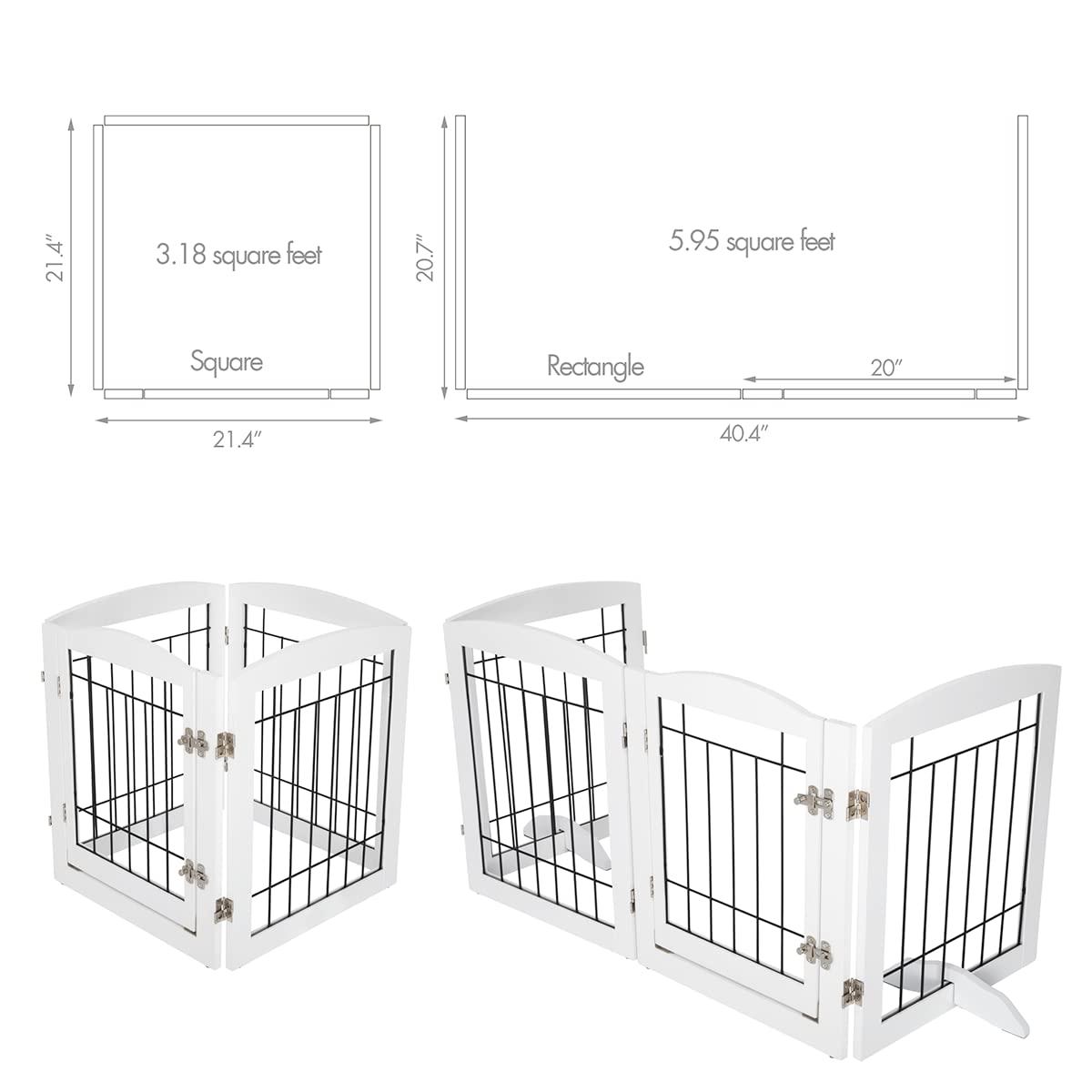 Foldable Small White Canine Access Control - Durable Freestanding Pet Doors for Indoors with Easy Assembly