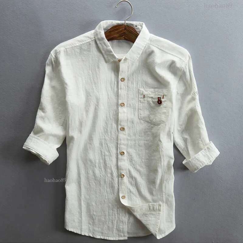 Helisopus 2017 Men Linen Shirt Half Sleeve Cotton Thin Grey Black Shirts With Pocket Plus Size Male Casual V