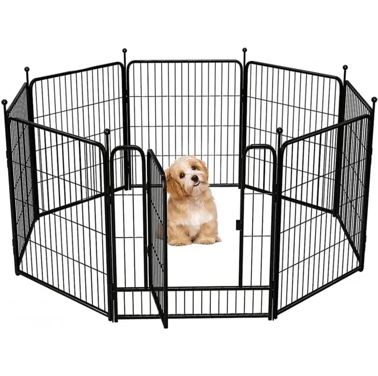 Unique design pet dog kennel metal animal cage cover for run outdoor house protective door removeable training pet behavior 2023