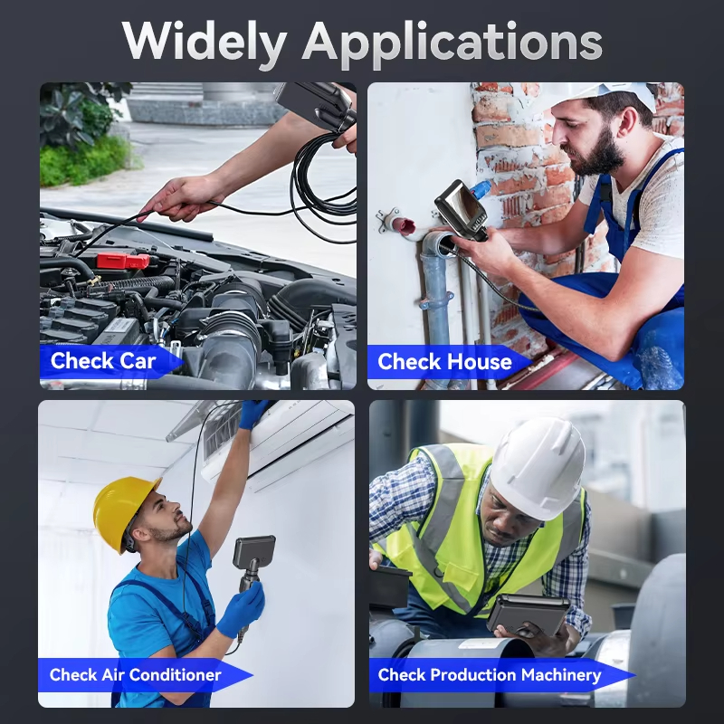 360 degrees Two Way Rotary Articulating Endoscope Camera HD 1080P for Car Inspection Industrial Endoscope 8 LED Compatible with IOS and Android