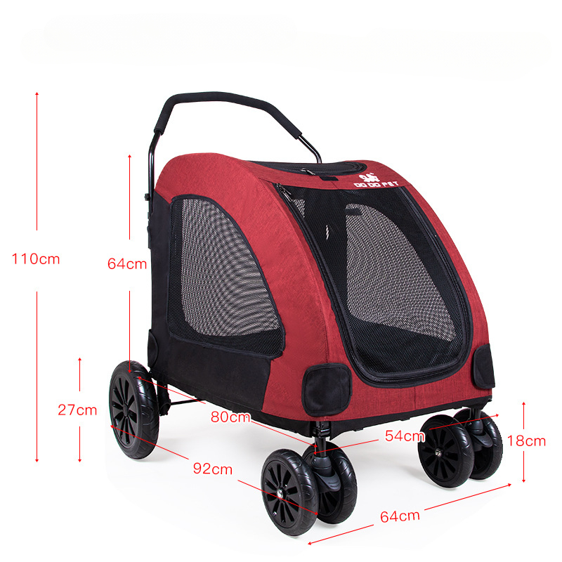 Dog Strolle Cart Large Space Load-bearing 70KG Pet Travel Lightweight Llightweight Folding Stroller for Pet Dog Pull