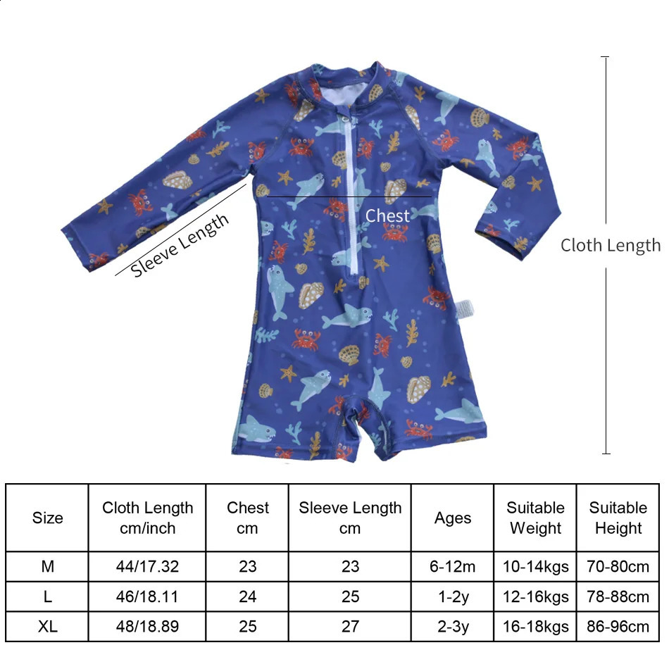 EezKoala Childrens One Piece Swimsuit Sunscreen Quick-Dry Baby Surfing Suit for Boys Girls Swimwear Toddler Bathing Swim Cloth 250304