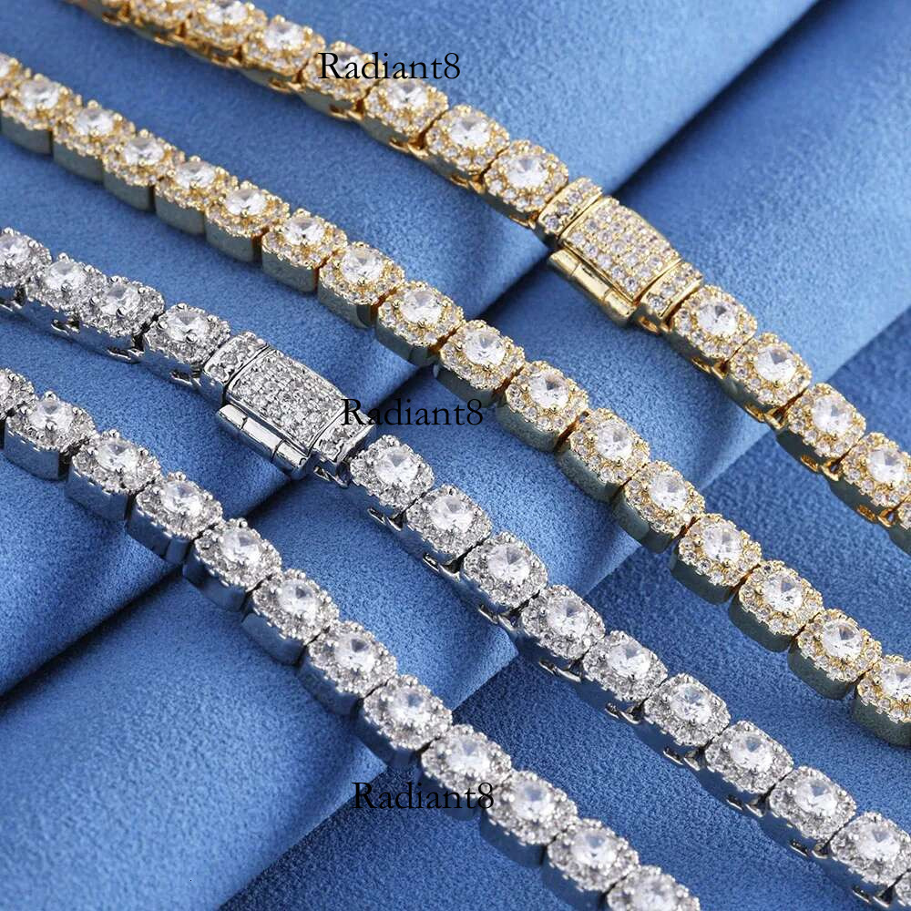 Hip Hop Jewelry 5mm Iced out Dia 5A CZ Cluster Tennis k for Women/Girl Thin Bracelet Christmas Gift