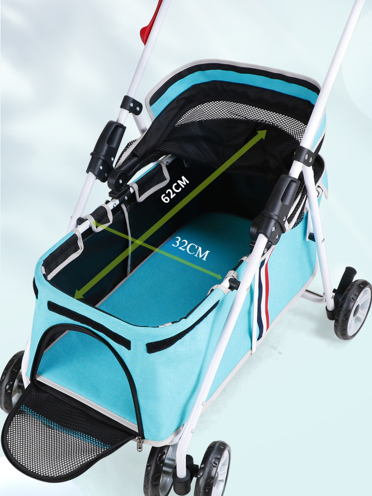 Pet Stroller Detachable and Easy Folding Travel Breathable Aluminum Cat Dog Baby Outdoor Cat Dog Transporter