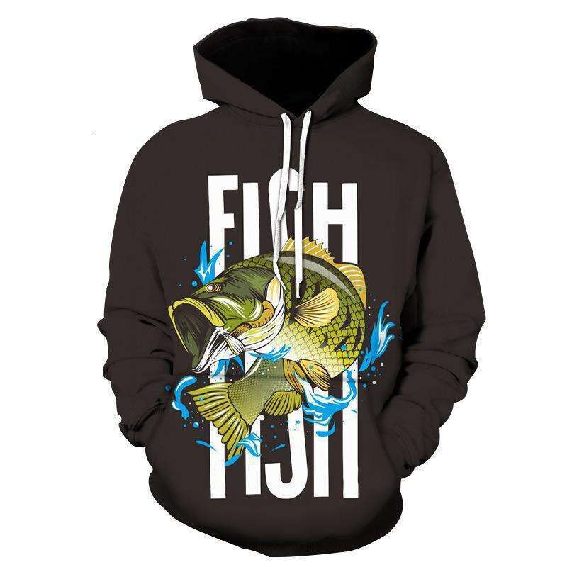 Shopee Men's Fish 3D Digital Printed Hoodie