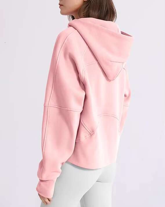 Custom Design Support Women's Hoodie Fleece Ed Half Zip Pullover Cotton Winter Warm Sweatshirt With Thumbhole Pocket